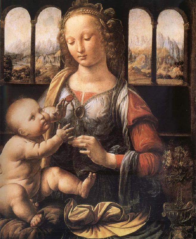 LEONARDO da Vinci Madonna with the carnation China oil painting art
